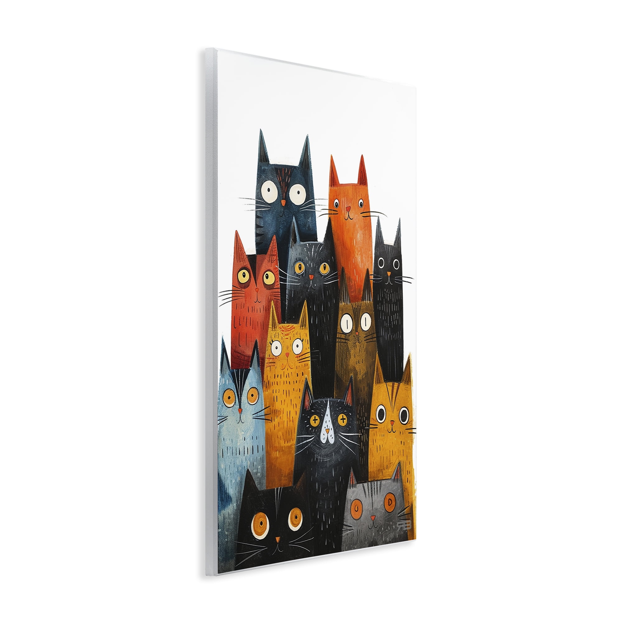Stupell Industries Fun Peeking Cat Faces Animals & Insects Painting Unframed Art Print Wall Art, 13 x 19
