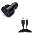 thumbnail image 1 of 6ft USB Cable + Quick Car Charger for Samsung Galaxy Z Fold4/Fold 3 5G/Flip4 Phones - Type-C Charger Cord Power Wire and  48W 3-Port USB Type-C Port Power Combo, 1 of 1