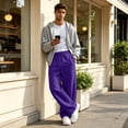thumbnail image 5 of Evdexr Baggy Sweatpants Mens Wide Leg Drawstring Joggers 2026 Breathable Outdoor Back To School Slacks Open Bottom Elastic Vintage Pants with Pockets M, 5 of 6