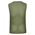 thumbnail image 4 of Sakmal Crew Neck Summer Tank Tops for Men Green Green Solid Sexy Cutout Camisole Fishnet Sleeveless Shirts for Men, 4 of 6