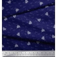 thumbnail image 2 of Soimoi Blue Modal Satin Fabric Heart & Love Text Print Sewing Fabric Yard 42 Inch Wide, 2 of 5