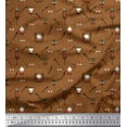 thumbnail image 1 of Soimoi Brown Georgette Viscose Fabric Pumpkin,Snake & Devil Cartoon Print Fabric by Yard 42 Inch Wide, 1 of 1