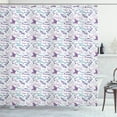 thumbnail image 1 of Ambesonne Spring Shower Curtain, Romantic Floral Butterflies, 69"Wx84"L, Dark Turquoise Dark Blue, 1 of 3