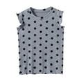 thumbnail image 2 of LIIPEE Girls Boys T-Shirts Summer Casual Polka Dot Printed Short Sleeve Round Neck Vest Blouse Child Trendy Weekend Tee Shirts,Grey,4-5 Years, 2 of 4