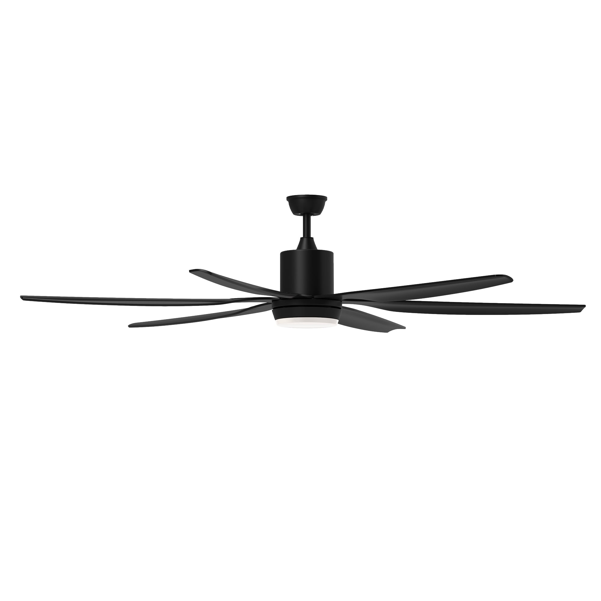 ModFusion 66-Inch Large Black Ceiling Fan with 6 Blades, Smart Control, LED Light, Reversible Quiet DC Motor, Remote & App Controlled