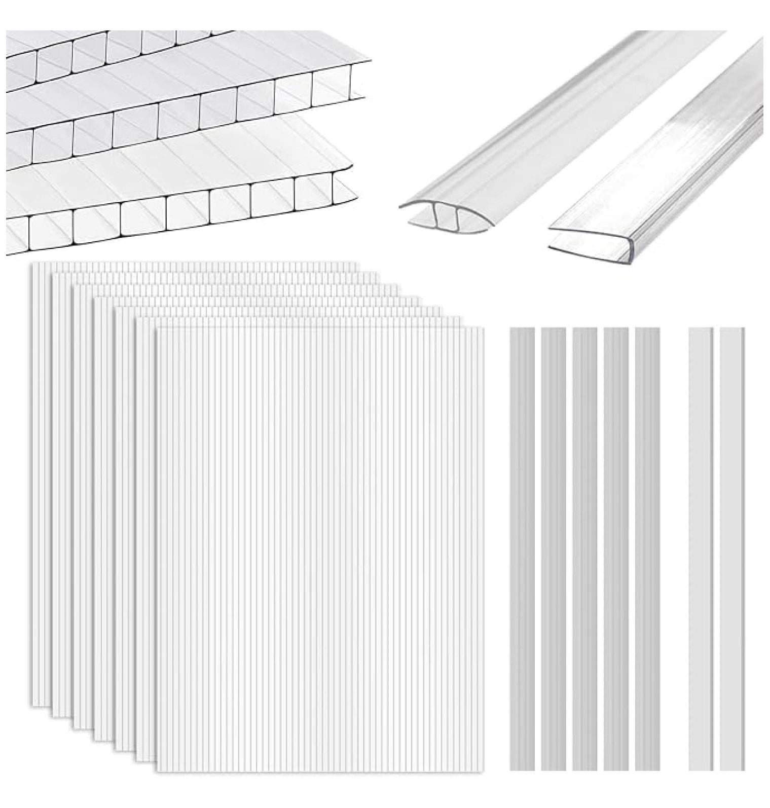 Aoodor 6-Pack Polycarbonate Greenhouse Panels – 24"x72", 4mm Thick, UV Protected 12 thumbnail image
