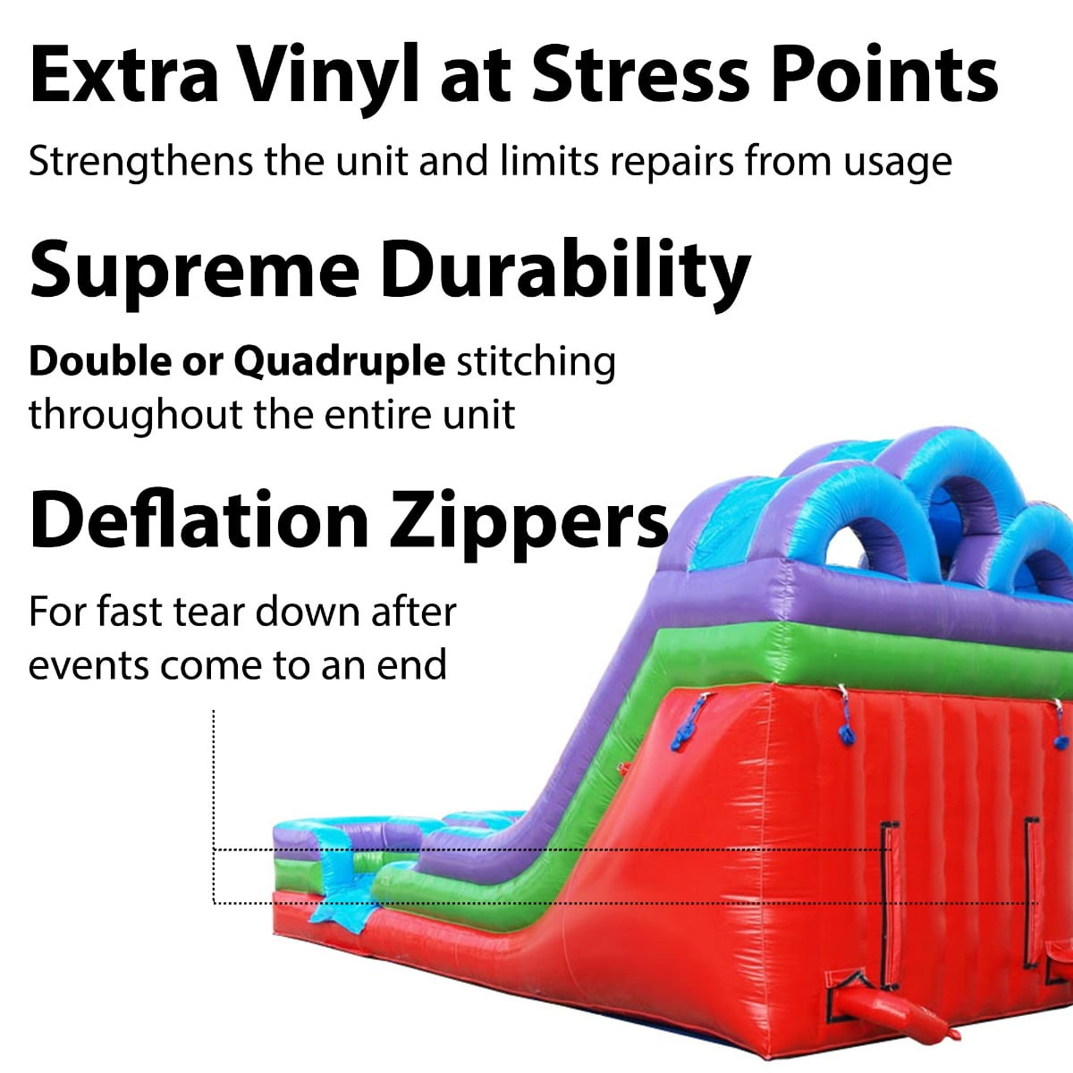 TentandTable Commercial Inflatable Water Slide, Rainbow Dual Lane with Blower, 15 ft