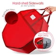 thumbnail image 3 of Hearth & Harbor 24" Christmas Wreath Storage Container with Interior Pockets and Dual Zippers, Red, 3 of 6