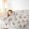 thumbnail image 4 of Manfei Brown Dreamy Bowtie 7-Piece Twin Bedding,Kawaii Bowknot Bedding Comforter Set,Light Gray Reversible, 4 of 7
