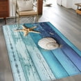 thumbnail image 2 of Ocean Starfish Area Rugs 4'x6', Washable Small Throw Rugs for Office Bathroom, Nautical Coastal Conch Wooden Board Ombre Blue Indoor Outdoor Rug Non-Slip Low Pile Carpet Runner Reversible Floor Mats, 2 of 8