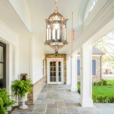 Outdoor Pendant Light Porch Hanging Light Lantern Exterior Ceiling Lamp Fixture