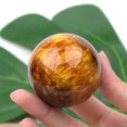 thumbnail image 2 of Wmool Home Rare Natural Art Amber Beeswax Ball Crystal Sphere Gold Healing, 2 of 9