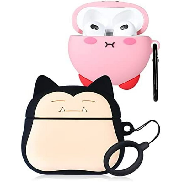 2 Pack Gkv for Airpods 3 Case for Airpod 3 (2021) Cover Unique Funny Fun Kawaii Cute 3D Cartoon Design Air Pods 3rd Generation Silicone Cases for Girls Teen Boys Kids Kirby Monster+Pink Kby
