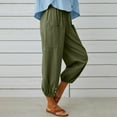 thumbnail image 4 of ZMHEGW Women Summer High Waisted Pants Wide Leg Long Pant Trousers with Pocket Comfy Casual Women's Loose Pants, 4 of 7