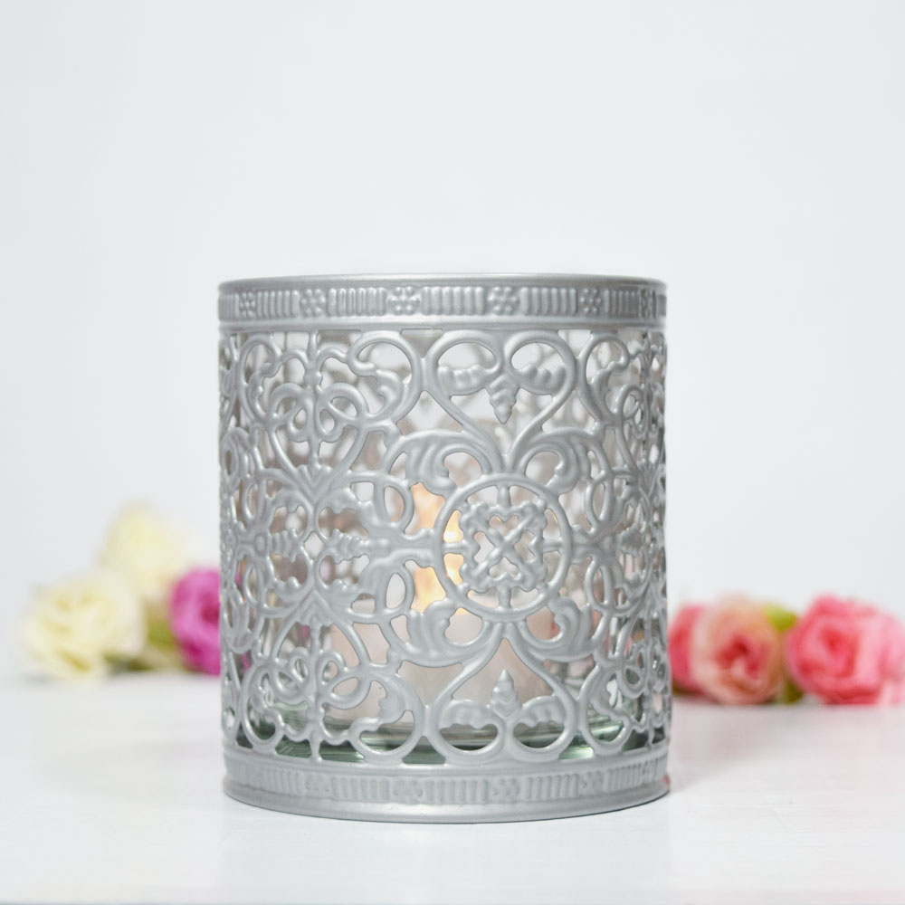Fantado Decorative Tealight Candle Cup Holder Silver by