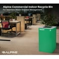 thumbnail image 4 of Alpine Commercial Indoor Recycle Bin - 29 Gallon Modern Looking Green Recycle Bin, Office Recycling Bins, Metal Trash and Recycling Container with Stickers & 3 Optional Lids (lid Sold Separately), 4 of 9