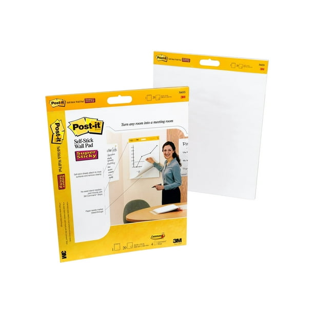 Post-it® Self-Stick Easel Pads - 20 Sheets - Plain - Stapled