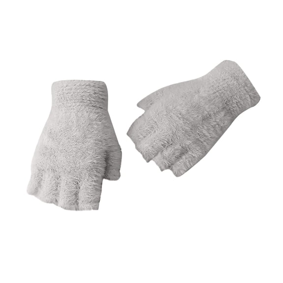 QASIEATN Popular Gloves Mittens for Women Coral Velvet Knitted Warm Mittens Top Fingerless Women Winter Fleece Ear Warmer Fall Fashion Accessories
