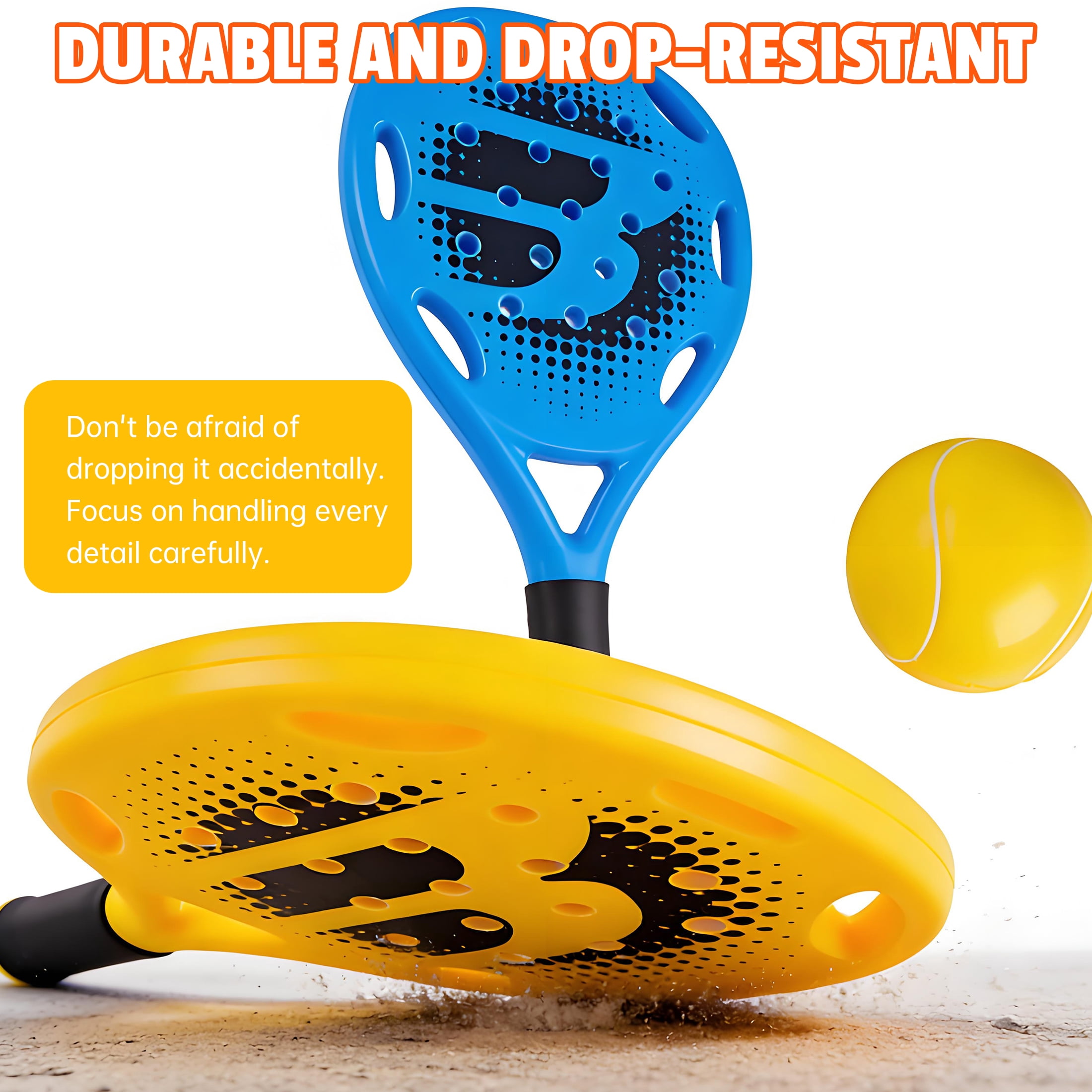 BESTSKY 4Pcs Padel Tennis Rackets,High-Elastic Padel Racket with Anti-Slip & Shock-Absorbing Handle and 2 Balls