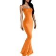 thumbnail image 1 of ORUYROP Robe Maxi Moulante pour Femmes Aguichant à Bretelles Spaghetti Sans Manches Moulante Longue 2023, 1 of 7