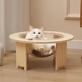 thumbnail image 1 of Wooden Cat Bed, Detachable Excellent Breathability Easy Assembly Capsule Cat Bed Entertainment  Exercise Modern Design Capsule Cat Bed for Four Seasons, 1 of 7