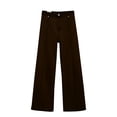 thumbnail image 5 of Women's Low Rise Flare Jeans, Baggy Wide Leg Stretch Denim Pants, Relaxed Bootcut Casual Jeans for Everyday Wear, Retro Style and Comfortable Outfits Coffee XXL, 5 of 6