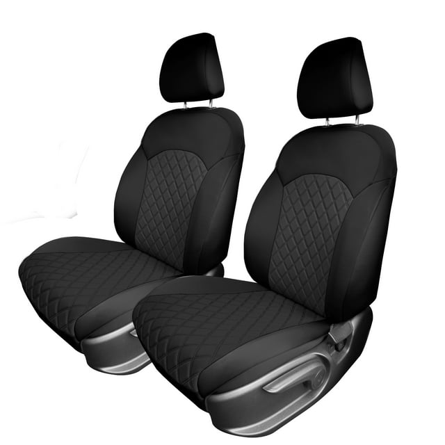 For 2019-2024 Kia Forte FH Group Neoprene Custom Fit Waterproof Car Seat Covers - Front Set Black