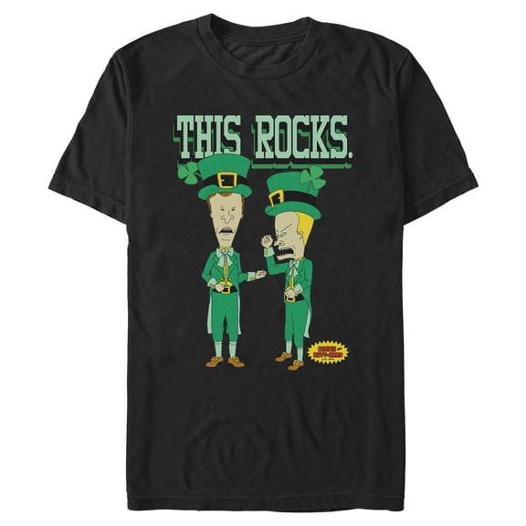 Mens Beavis and Butt-Head This Shamrock Rocks T Shirt