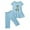 Light Blue1, variant on Kovlvoll Baby Toddler Girls Clothes Outfits Crewneck Short Sleeve Printed Shirt Tops with Capri Pants 2 Piece Set
