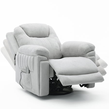 Pmango Electric Automatic Rocking Recliner Chair for Adults with 3 Speeds, Wired Remote Control, Power Auto Rocking Recliner, 5-15 Minutes Rocking Timer Function, for Living Room, Nursery, Light Gray