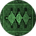 thumbnail image 1 of Ahgly Company Indoor Round Persian Emerald Green Traditional Area Rugs, 7' Round, 1 of 4