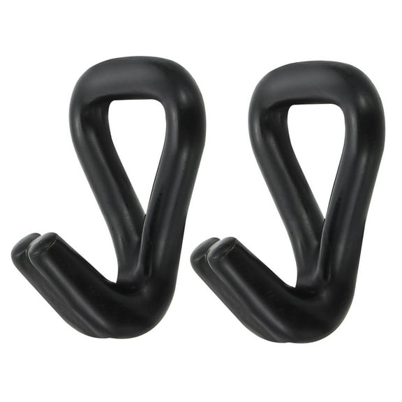 Ratchet Double J Hook Load 2204 LBS for 7.5mm Tie Down Strap Webbing, Black 2 Pack