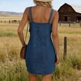 thumbnail image 4 of jtjvou Women's Sleeveless Denim Overall Dress Casual Vintage Loose Fit Mini Dress with Pockets Blue XL, 4 of 7