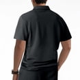 thumbnail image 4 of pstuiky Camisas casuales de manga corta para hombre, Camiseta informal de verano para hombre, de color liso, con mangas cortas, cremallera y solapa camisetas de hombre m, 4 of 7