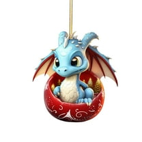 Christmas Dragon Christmas Ornaments for Christmas Tree,Acrylic Dragon Figurines Christmas Tree Decorations
