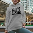thumbnail image 2 of Give Me a Double Shot of Whatever My Dogs Are On Quote, Groovy Retro Wavy Text Merch Gift, Heather Grey Hooded Sweatshirt or Hoodie, 2XL, 2 of 5
