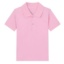 Kaemgyyd Boys' Shirt Kids Solid Color T Shirts Summer Comfortable Short Sleeve Button Collared Tops Casual Golf Sports Tee 2-15 Years