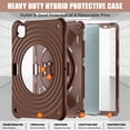 thumbnail image 5 of for iPad Air 11" 2025/2024 Case, Durable Protection Case with Rotate Stand, Portable Hand Strap & Shoulder Strap Pencil Holder, Case for iPad Pro 11" 2022/2021/2020/2018/iPad Air 5th/4th, Chocolate, 5 of 19