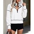 thumbnail image 4 of Sudadera PRETTYGARDEN 2025 Otoño Cropped Half Zip Hoodie M Blanca, 4 of 8