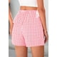 thumbnail image 2 of Shorts PRETTYGARDEN 2025 Verano Pijama Cuadros Rosa Talle S, 2 of 9