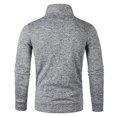 thumbnail image 4 of Tuphregyow Men Slim Button Up Mock Neck Sweater Solid Trendy Warm Winter for Casual Or Dressy Wear Knitted Pullover Sweaters with Ribbing Casual Long Sleeve Sweater Gray XXXL, 4 of 4