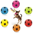 thumbnail image 6 of 2.6'' Squeak Latex Dog Toy Football Chew Fetch Throw Ball for Medium Dogs Interactive Play-2pcs, 6 of 6