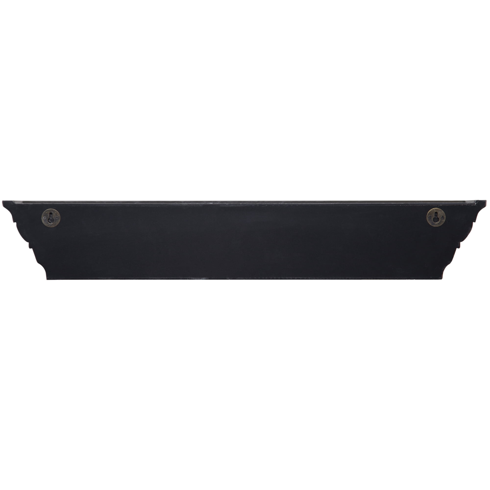 Gallery Solutions Traditional Distressed Black 3 Piece Floating Ledge Shelf Set
