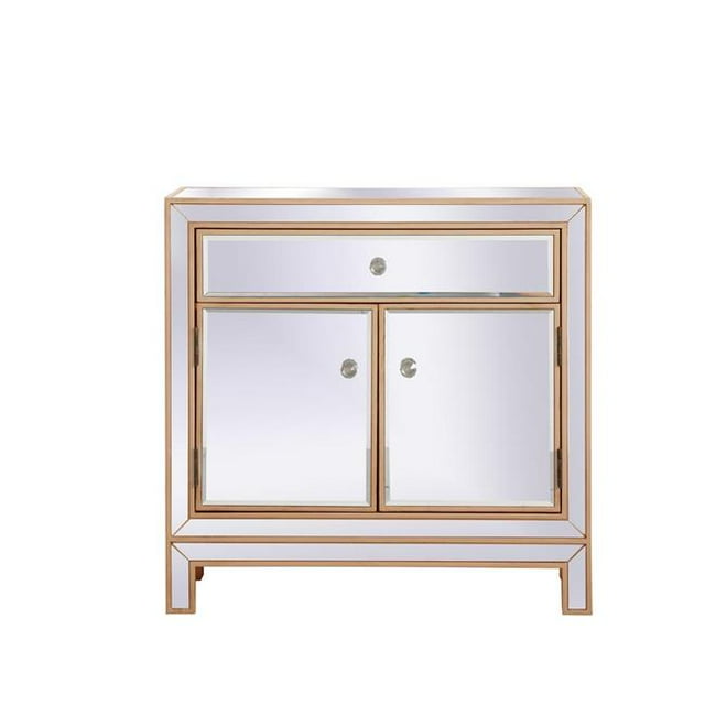 Elégant Décor MF71034G Armoire Moderne en Miroir - Or Ancien