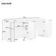 thumbnail image 6 of Sideboard Buffet Cabinet With 4 Doors Modern Kitchen Storage Cabinet With Vertical Stripes Wavy Bottom Design Adjustable Shelves, 6 of 9