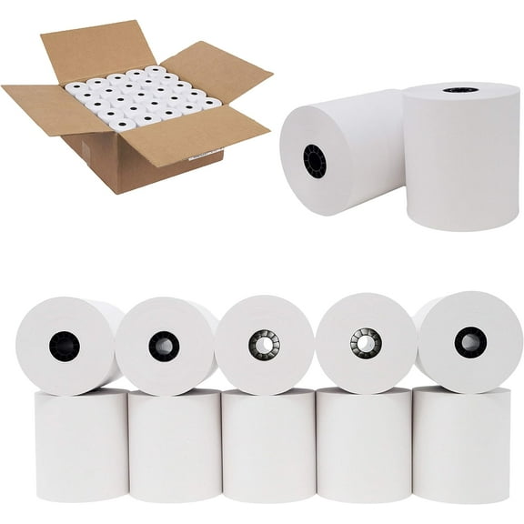 Kitchen Printer Paper Rolls - 3x 150' 1-ply Paper 50 Rolls sp700 printer paper Works for TM-U300, TM-U325, TM-U375, TM051