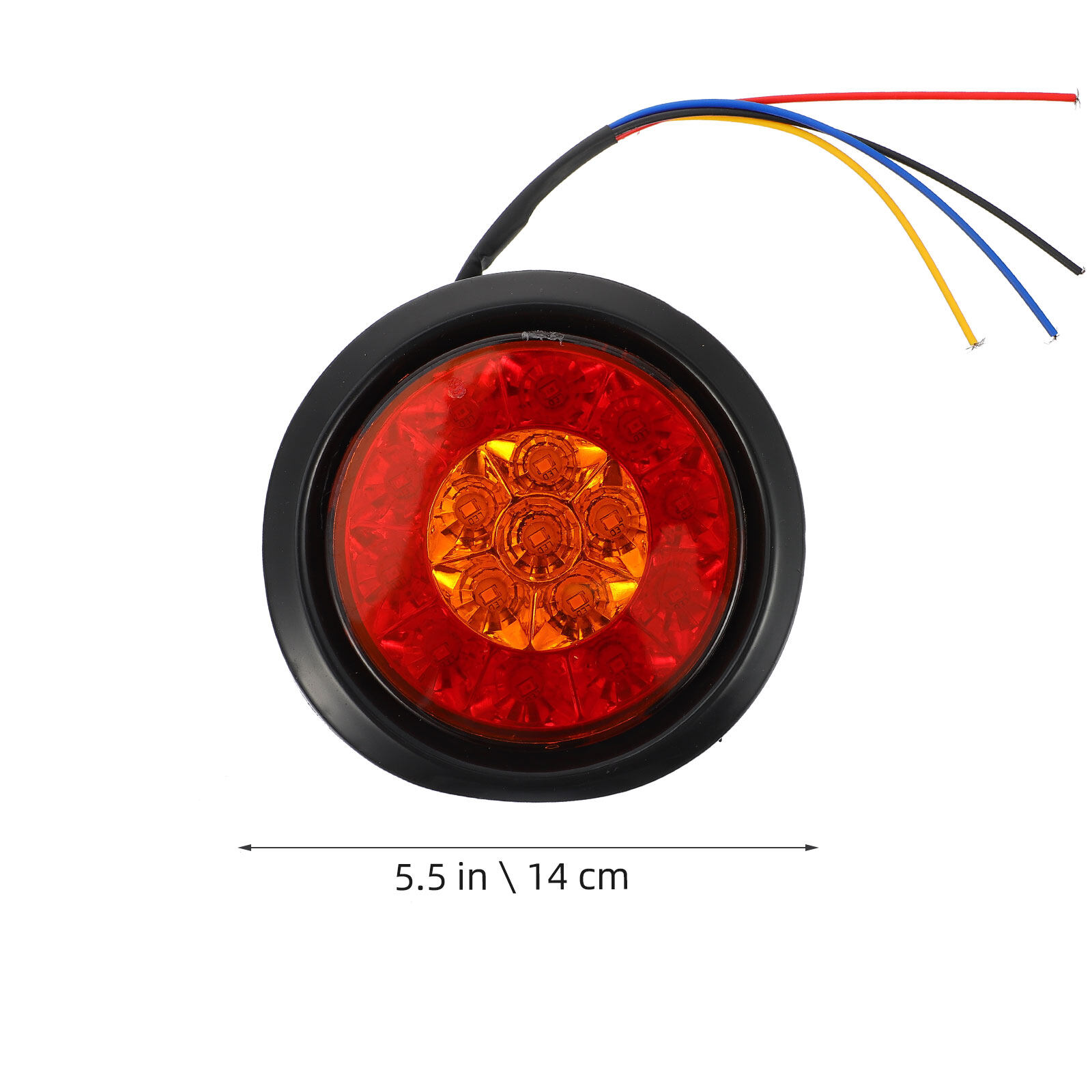 Round LED Trailer Tail Lights 16 LED Tail Lights Rubber Ring Truck Tail