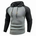 thumbnail image 4 of Men's Sweatshirts Long Sleeve Pullover Patchwork Jacquard Textured Hoodie Casual Loose Knit Sweater Top, 4 of 5