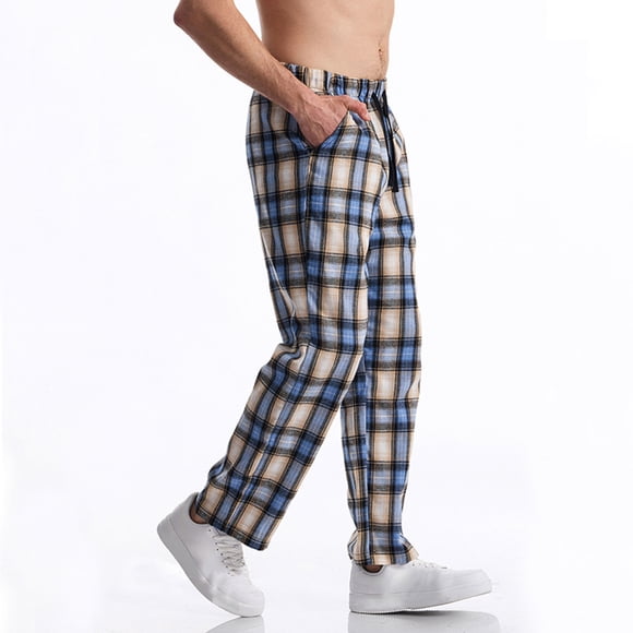 asjyhkr Pantalon de Pyjama pour Homme à Cordon, Taille Élastique, Léger, Pantalon de Détente avec Poches
