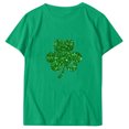 thumbnail image 4 of T-shirts de la Saint-Patrick pour Femmes Col Rond Manches Courtes Imprimé Arbre de Noël, 4 of 4